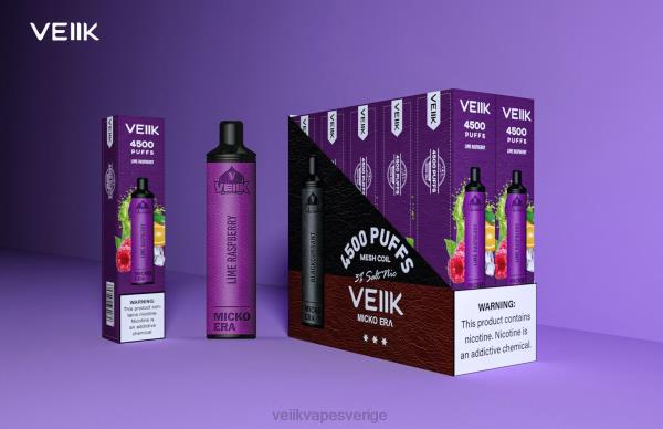 VEIIK Airo Pro Mesh Sverige - VEIIK Micko Era 4500 puffar engångs 30 mg RD22N10 lime hallon