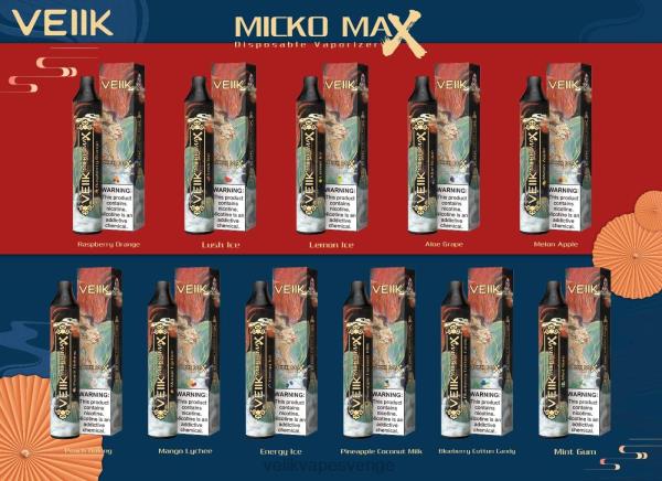 VEIIK Vape Price - VEIIK Micko MAX engångsvape 1500 puffar RD22N46 blåbär sockervadd